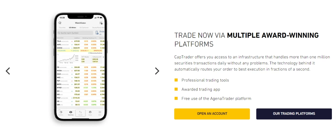 CapTrader broker trading platform