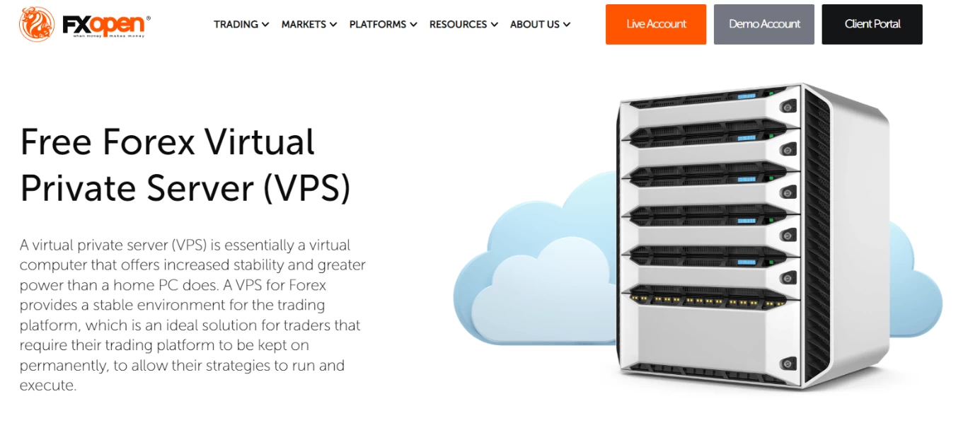 Free virtual server from FXOpen