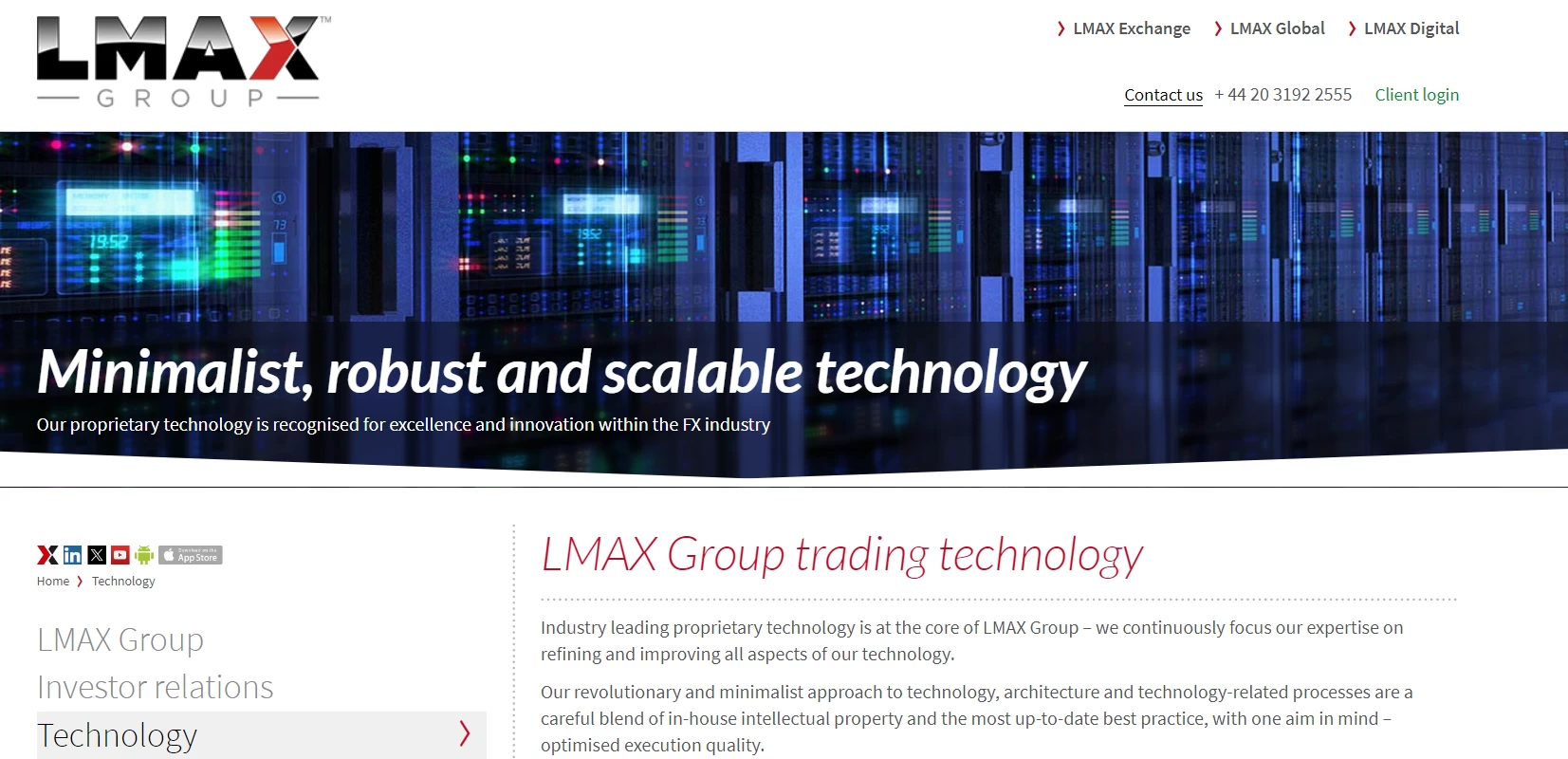 Сайт компании LMAX Group 